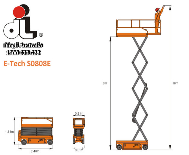 Dingli E-Tech S0808ACE Electric Scissor Lift